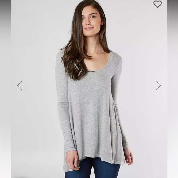 Free People Flowy January Top in Heather Gray Size M - Picture 2 of 9